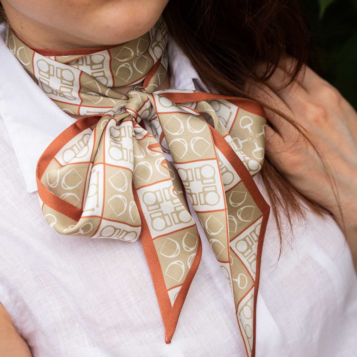 Equestrian scarf bridle pattern