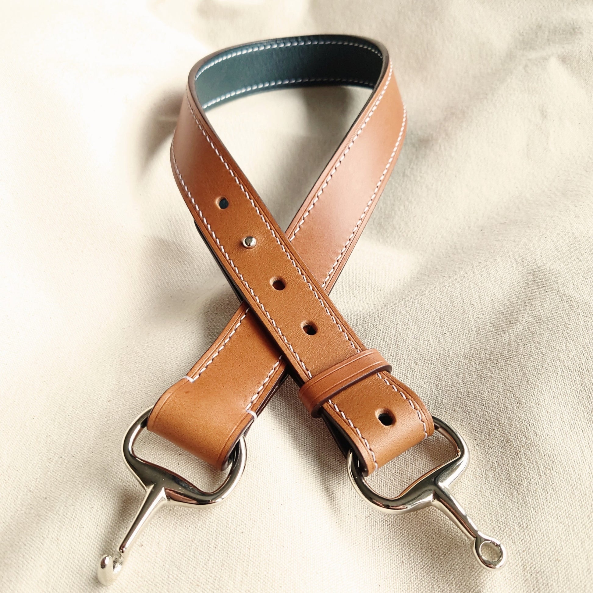 snaffle leather belt